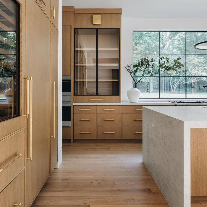 Contemporary kitchen interior with wood theme