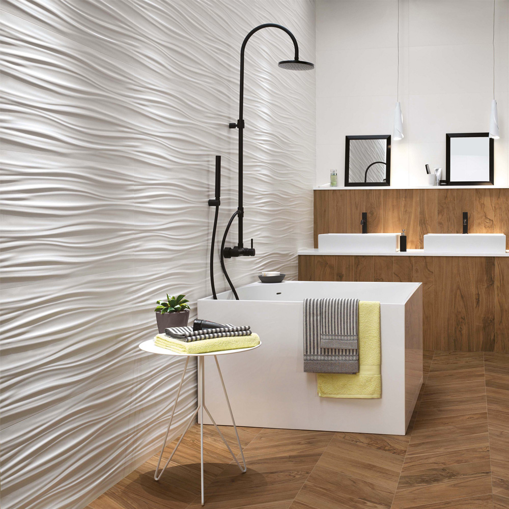 wavy 3d wall tiles