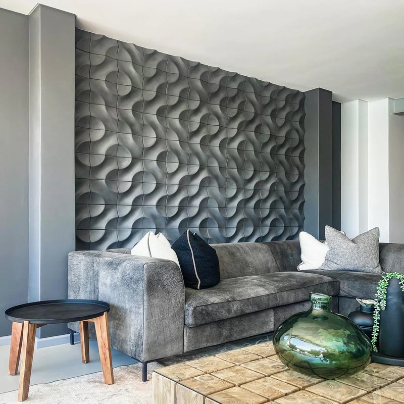 flowing wave 3d wall tile idea