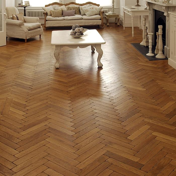 Traditional living room with parquet floor