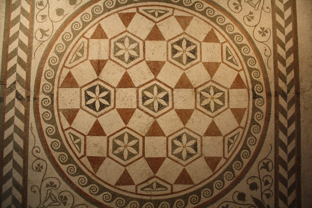 grouting mosaic tile geometric pattern