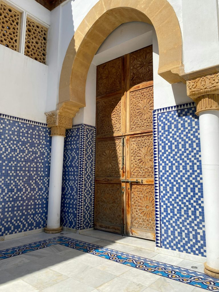 luxurious blue moroccan tiles installation