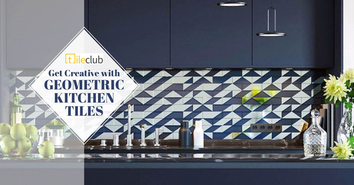 Geometric tiles add a modern touch to kitchen decor.