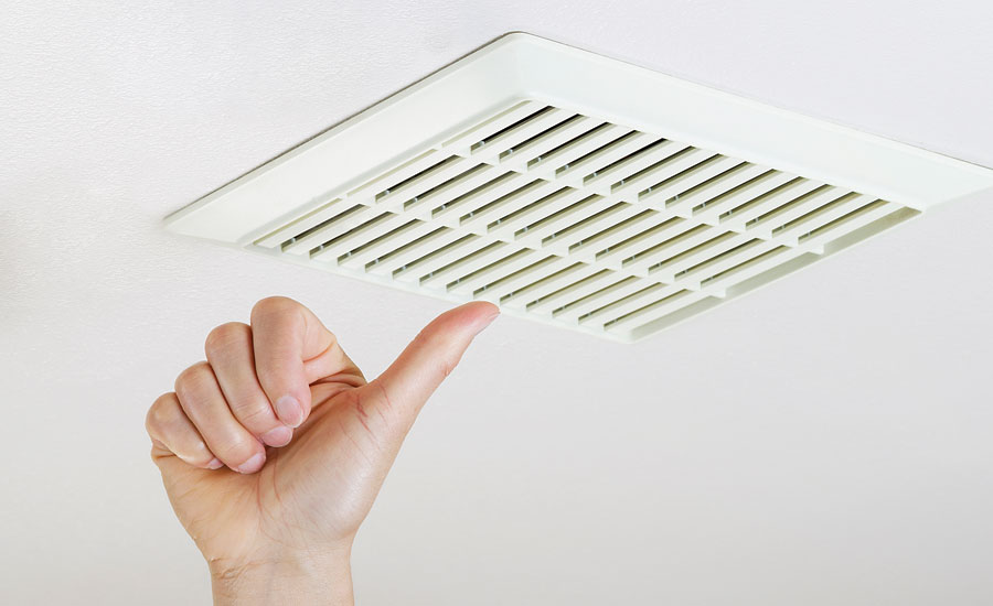 Thumbs up for clean air from bathroom exhaust vent.